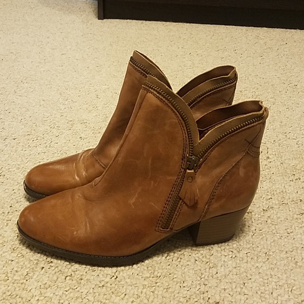 Real leather booties